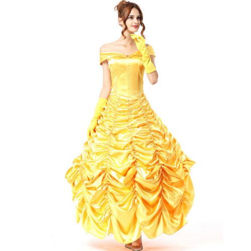 women wear a yellow Princess dress