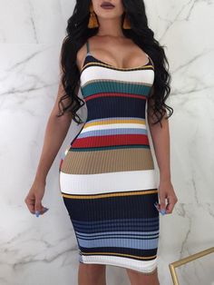 Off Shoulder Color Block Striped Long Sleeve Dress?