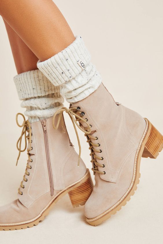 wear combat boots With Socks Sticking Out