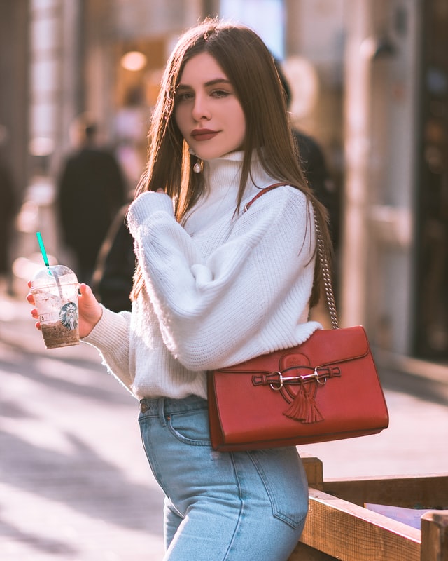 Vintage red handbag
